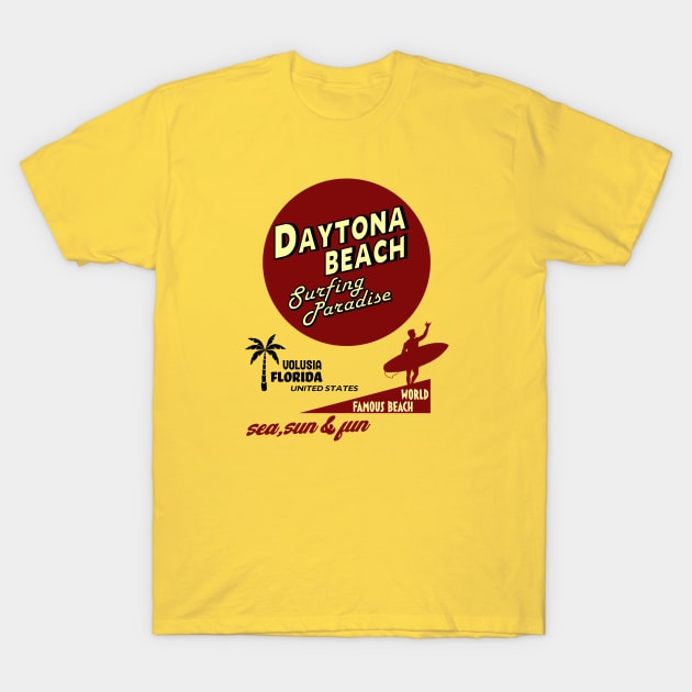 Daytona Beach Florida Surf T-Shirt by Alexander Luminova